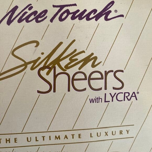 Vintage Nice Touch Silken Sheers  2 Pairs Thi-Top Stockings - Mist - Medium - Picture 4 of 6